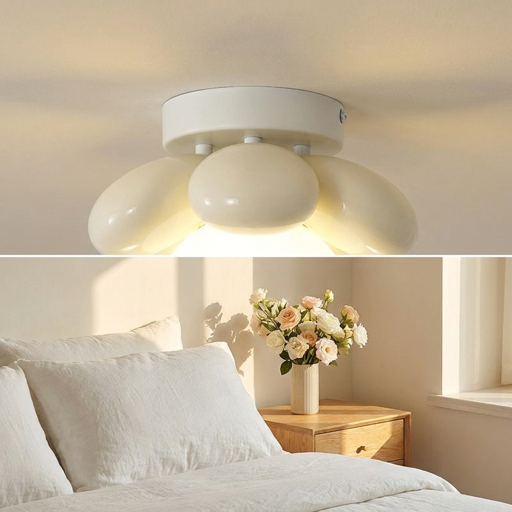 Ceiling Light with Scandinavian flowers lifestyle image - Higgsfield lux20v1 - a4