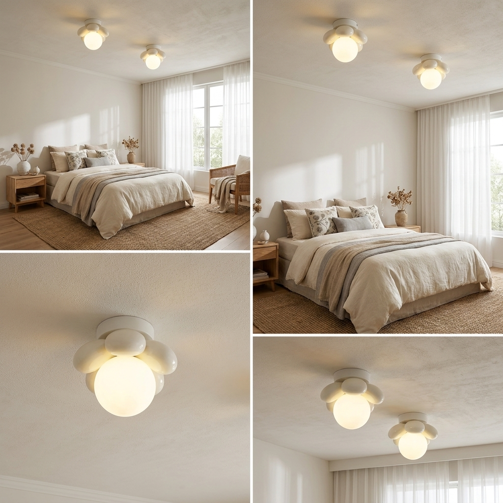 Ceiling Light with Scandinavian flowers lifestyle image - Higgsfield lux20v1 - a8