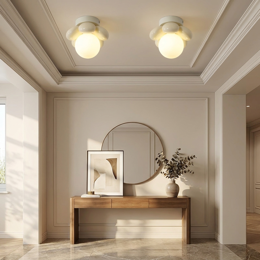 Ceiling Light with Scandinavian flowers lifestyle image - Higgsfield lux20v1 - a9