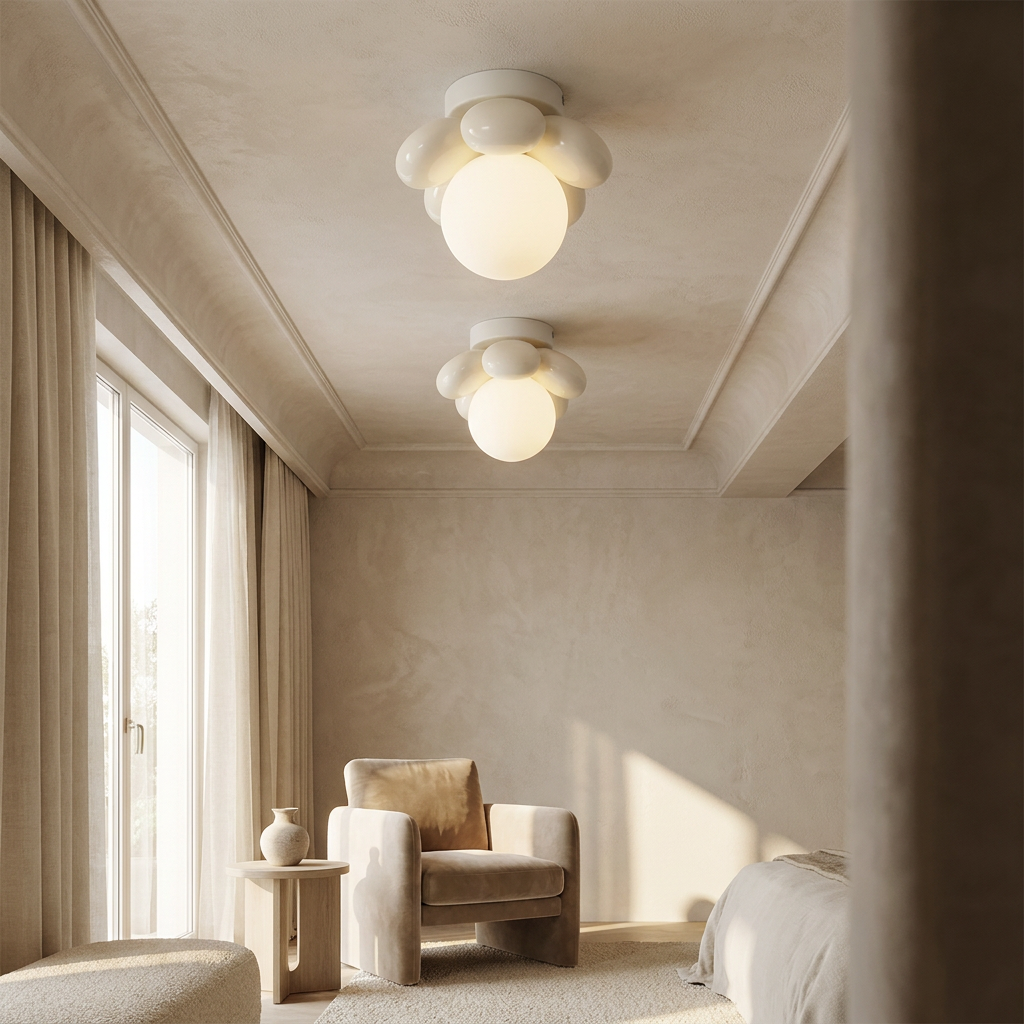 Ceiling Light with Scandinavian flowers lifestyle image - Higgsfield lux20v1 - a14