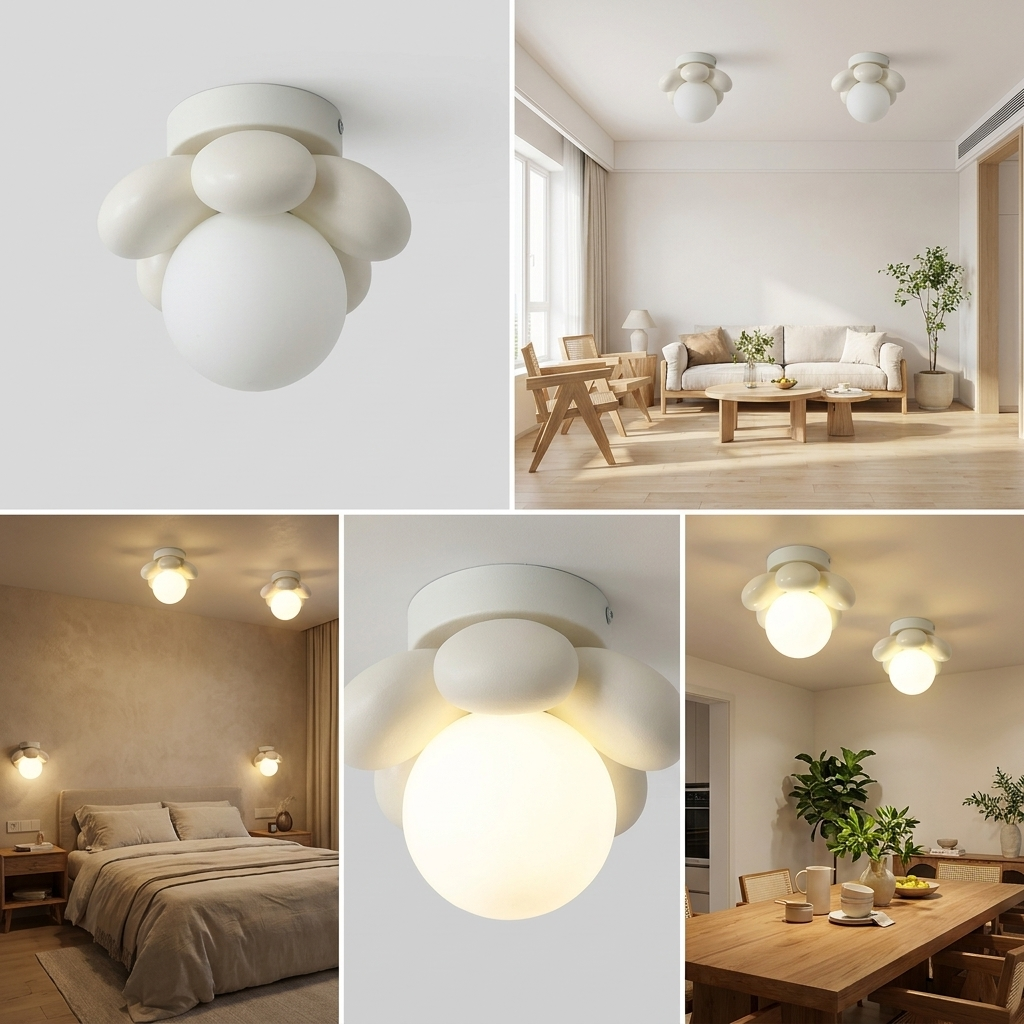Ceiling Light with Scandinavian flowers lifestyle image - Higgsfield lux20v1 - a15