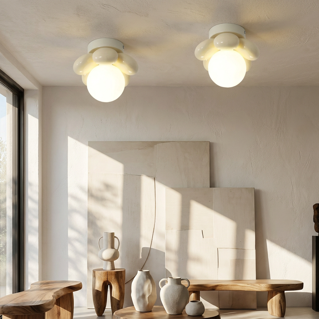 Ceiling Light with Scandinavian flowers lifestyle image - Higgsfield lux20v1 - a16
