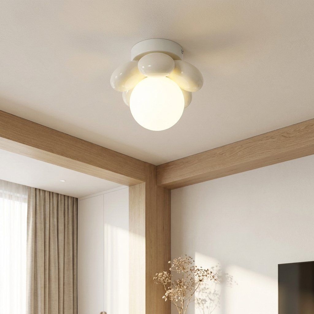 Ceiling Light with Scandinavian flowers lifestyle image - Higgsfield lux20v1 - a17