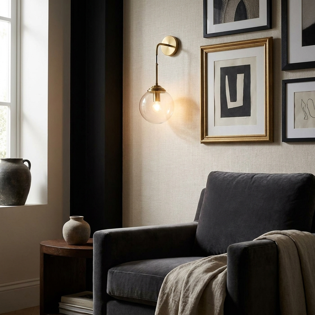 Shiny Nordic Globe Wall Light lifestyle image - Higgsfield lux20v1 - a6