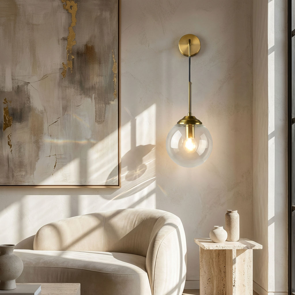 Shiny Nordic Globe Wall Light lifestyle image - Higgsfield lux20v1 - a16