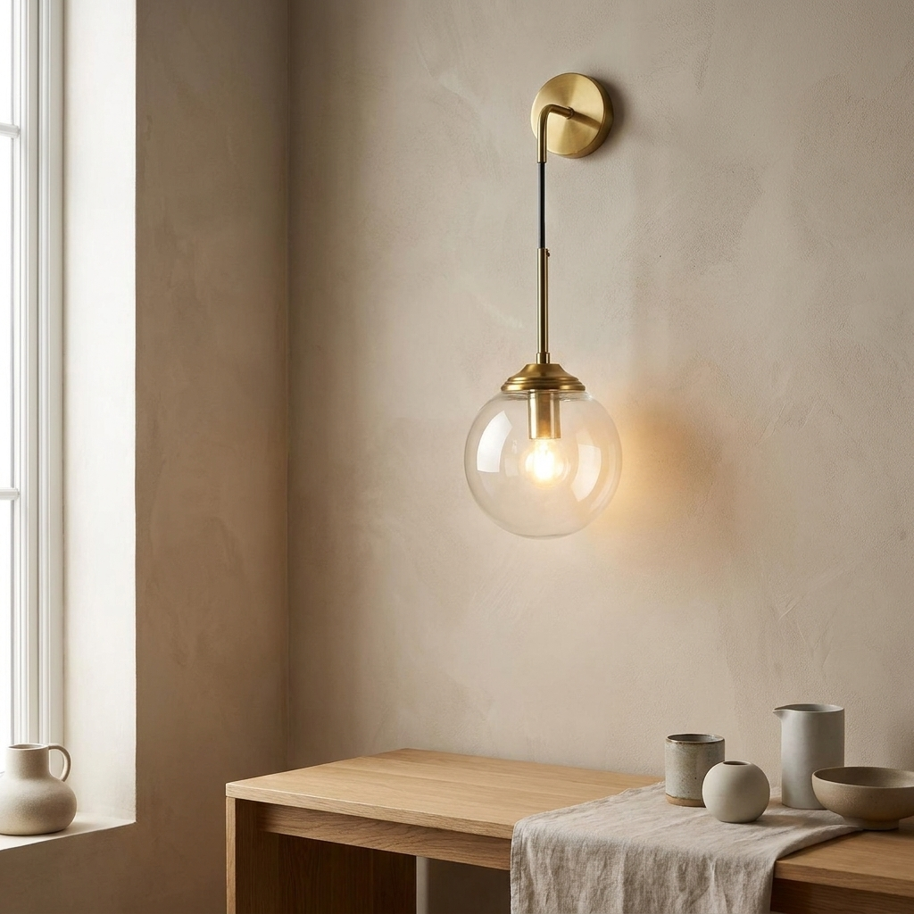 Shiny Nordic Globe Wall Light lifestyle image - Higgsfield lux20v1 - a17