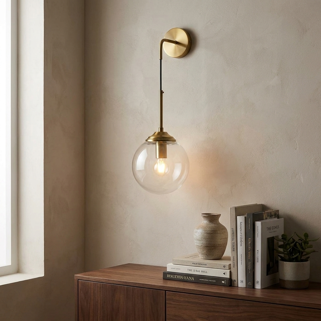 Shiny Nordic Globe Wall Light lifestyle image - Higgsfield lux20v1 - a19