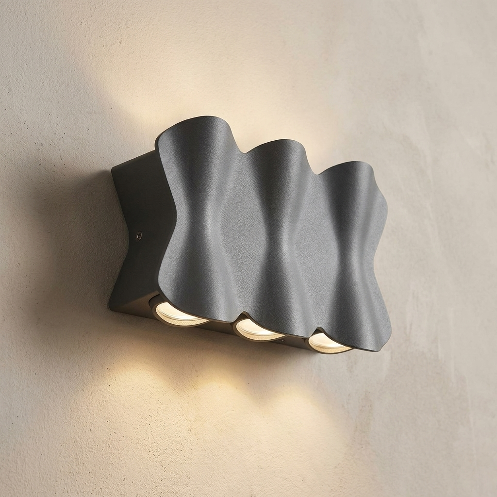 Solara - Modern waterproof LED outdoor wall lights made of aluminum lifestyle image - Higgsfield lux20v1 - a2