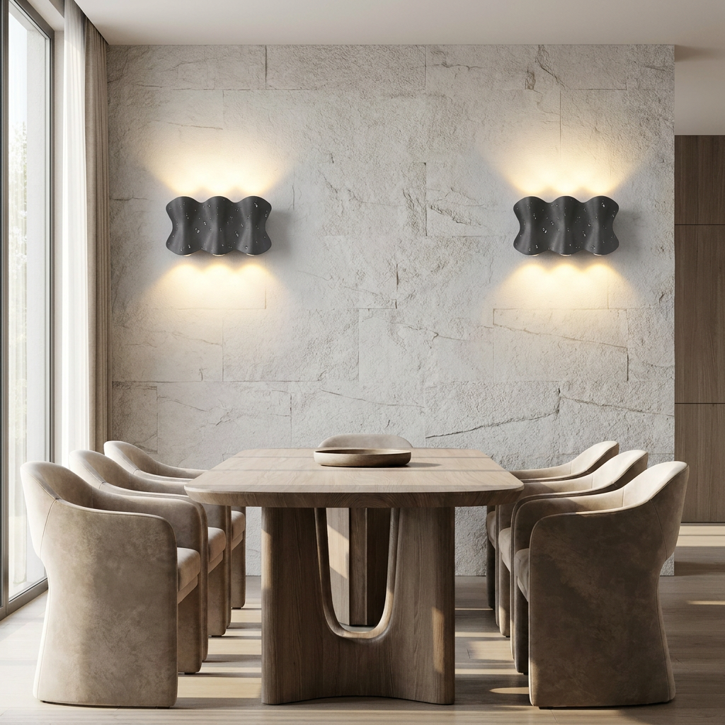 Solara - Modern waterproof LED outdoor wall lights made of aluminum lifestyle image - Higgsfield lux20v1 - a7