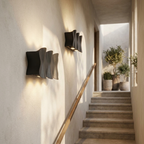 Solara - Modern waterproof LED outdoor wall lights made of aluminum lifestyle image - Higgsfield lux20v1 - a11
