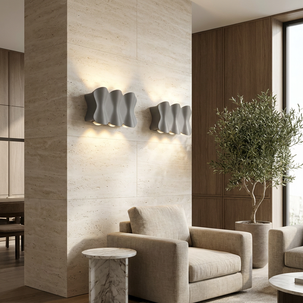 Solara - Modern waterproof LED outdoor wall lights made of aluminum lifestyle image - Higgsfield lux20v1 - a14