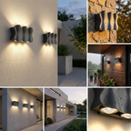Solara - Modern waterproof LED outdoor wall lights made of aluminum lifestyle image - Higgsfield lux20v1 - a18