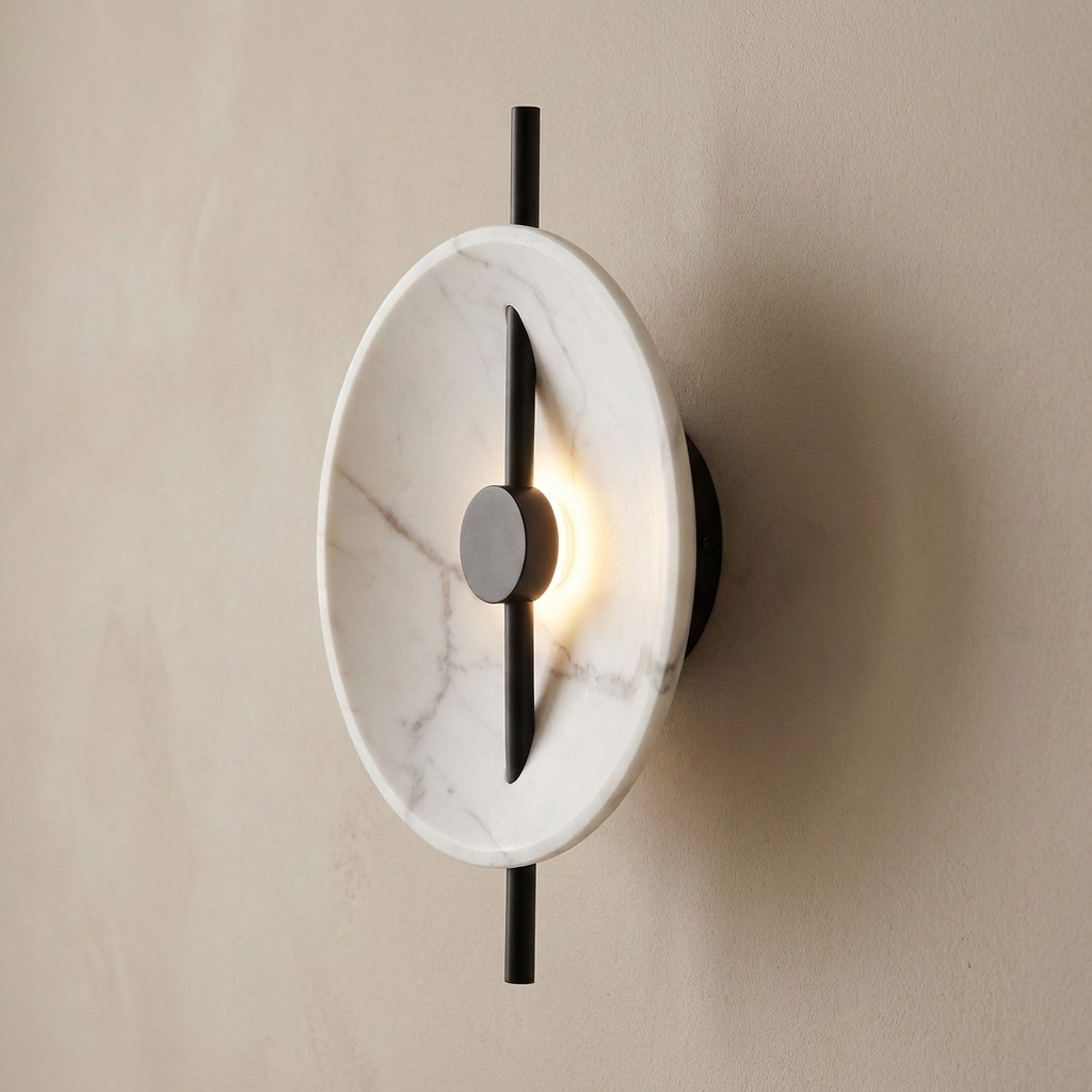 Nordic Round Resin Wall Ligh lifestyle image - Higgsfield lux20v1 - a2
