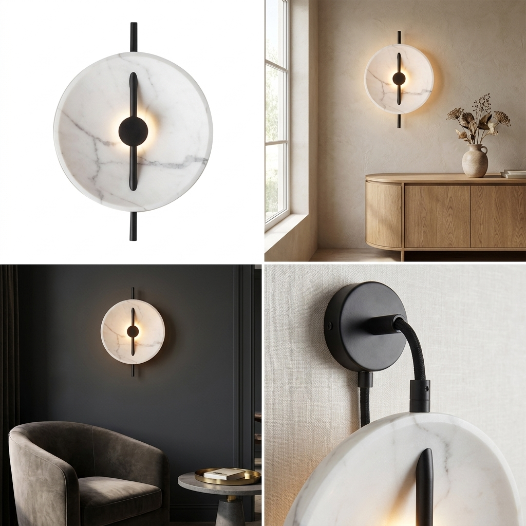 Nordic Round Resin Wall Ligh lifestyle image - Higgsfield lux20v1 - a4