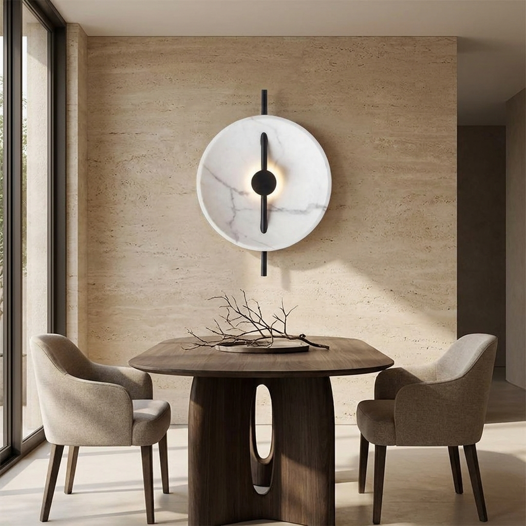 Nordic Round Resin Wall Ligh lifestyle image - Higgsfield lux20v1 - a7