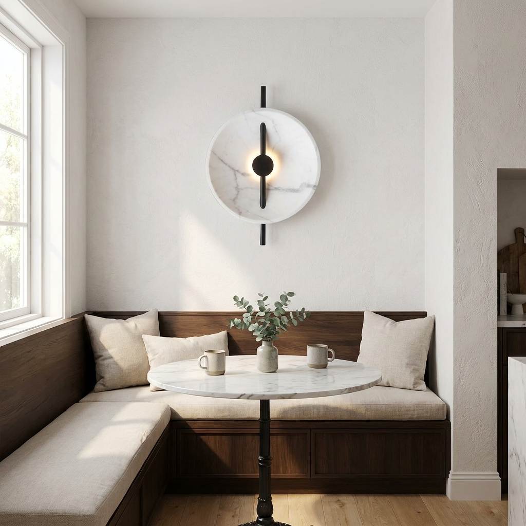 Nordic Round Resin Wall Ligh lifestyle image - Higgsfield lux20v1 - a10