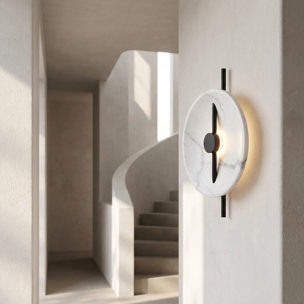 Nordic Round Resin Wall Ligh lifestyle image - Higgsfield lux20v1 - a11