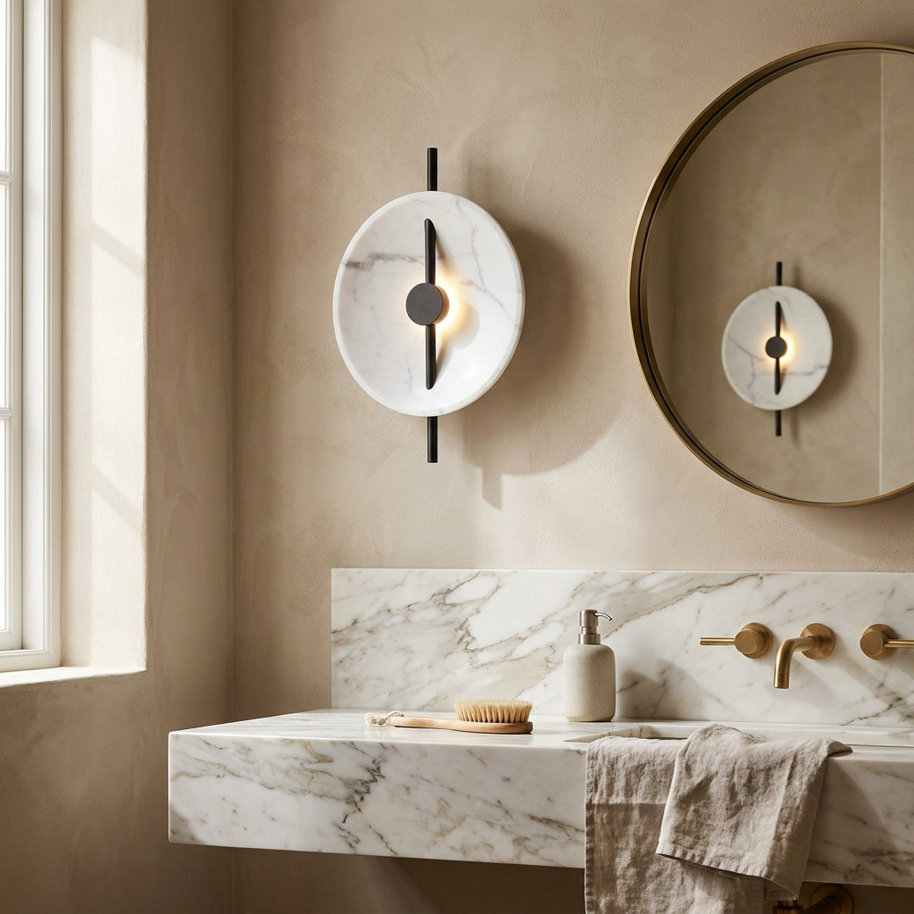 Nordic Round Resin Wall Ligh lifestyle image - Higgsfield lux20v1 - a12