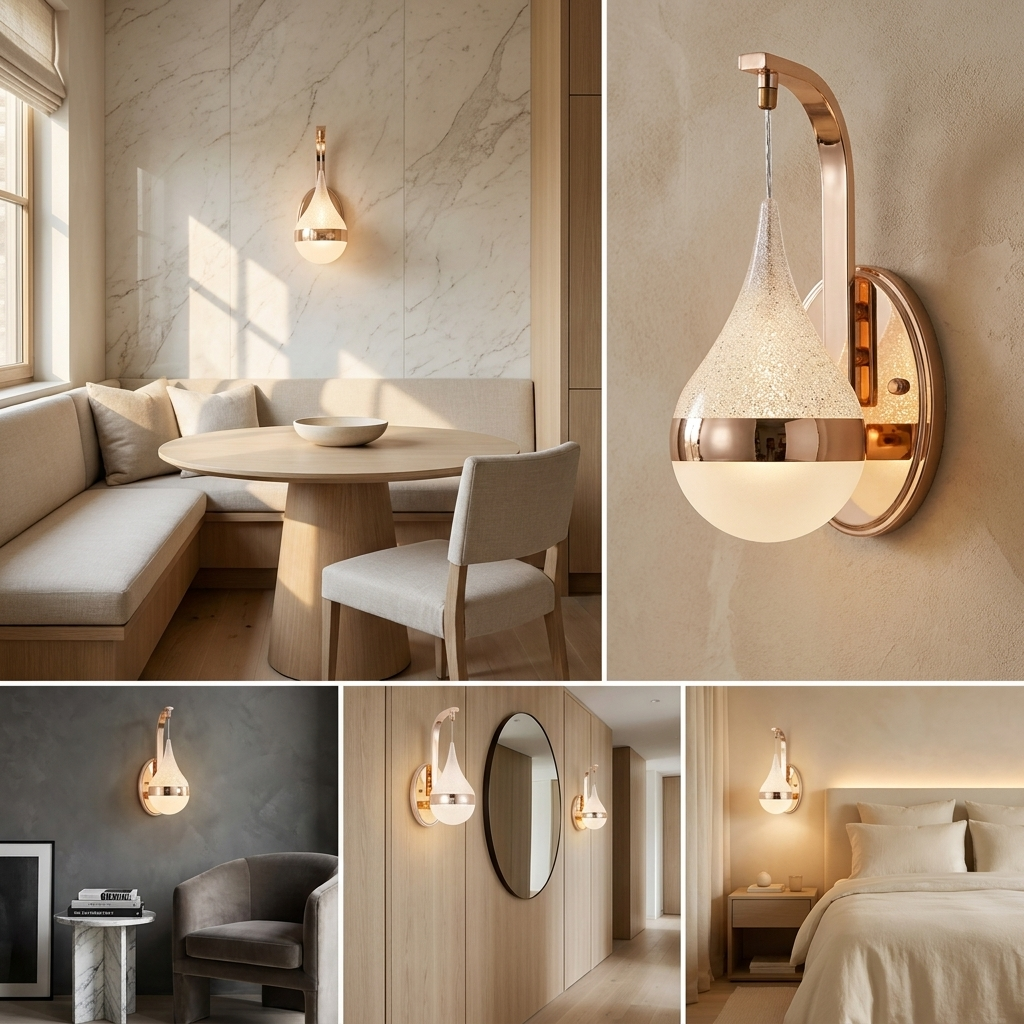 Drop Shape Modern LED Wall Light lifestyle image - Higgsfield lux20v1 - a10