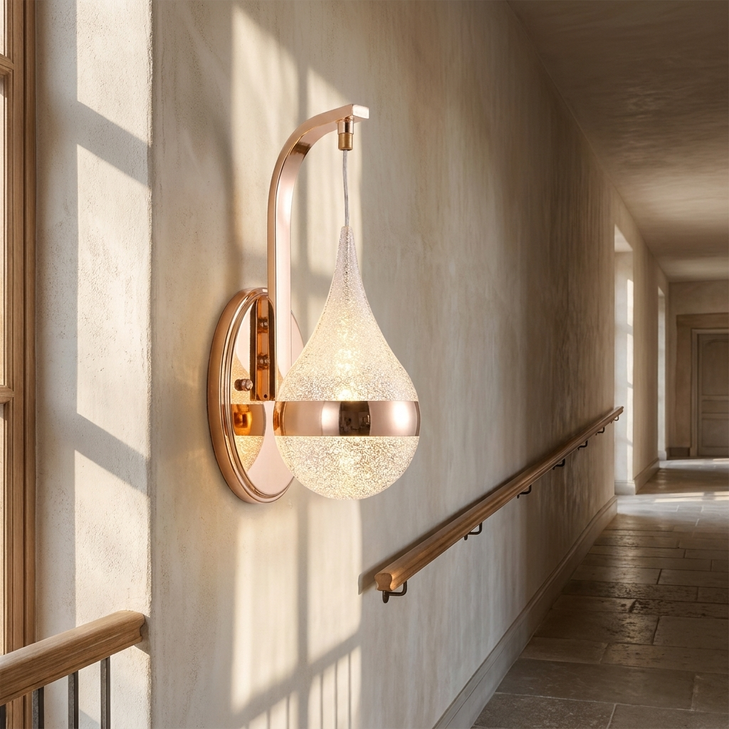 Drop Shape Modern LED Wall Light lifestyle image - Higgsfield lux20v1 - a11