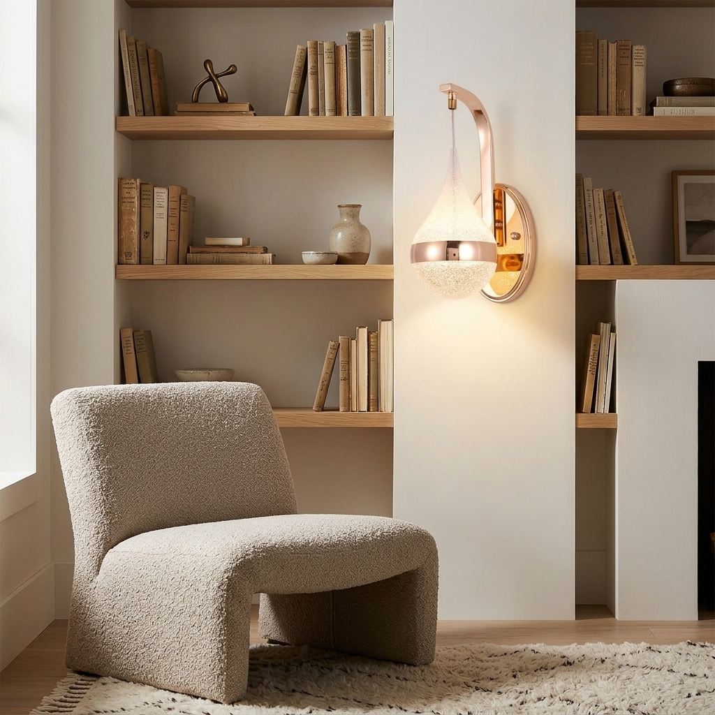 Drop Shape Modern LED Wall Light lifestyle image - Higgsfield lux20v1 - a13