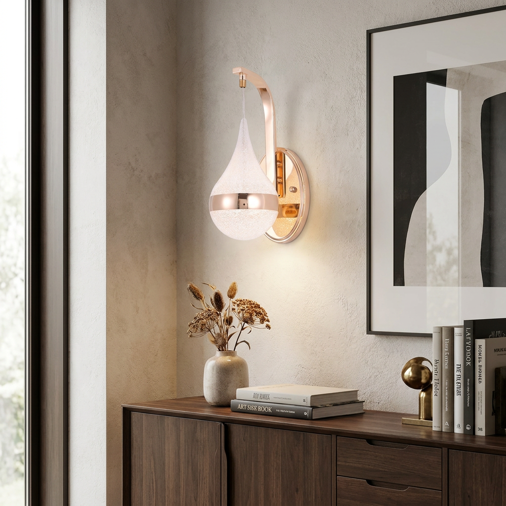 Drop Shape Modern LED Wall Light lifestyle image - Higgsfield lux20v1 - a19