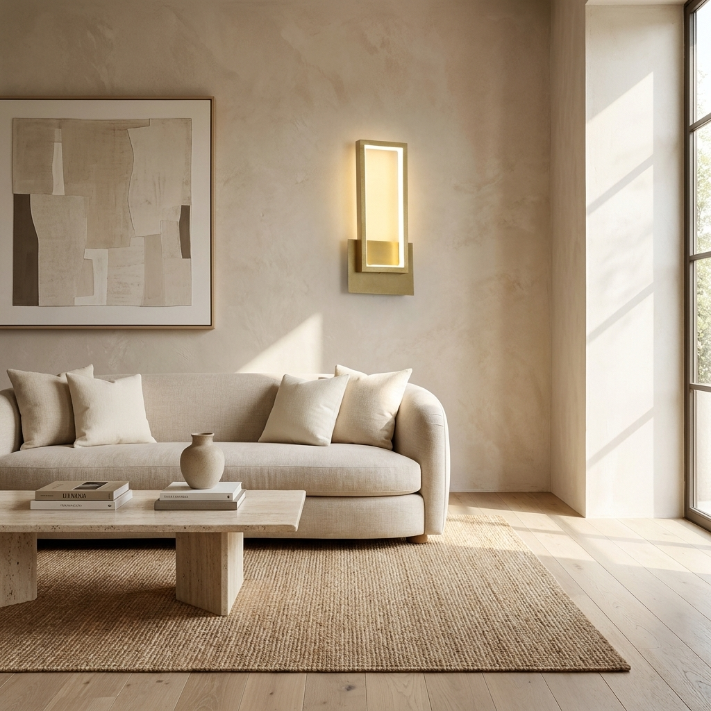 Luxurious Gold LED Light Minimalist Design lifestyle image - Higgsfield lux20v1 - a5