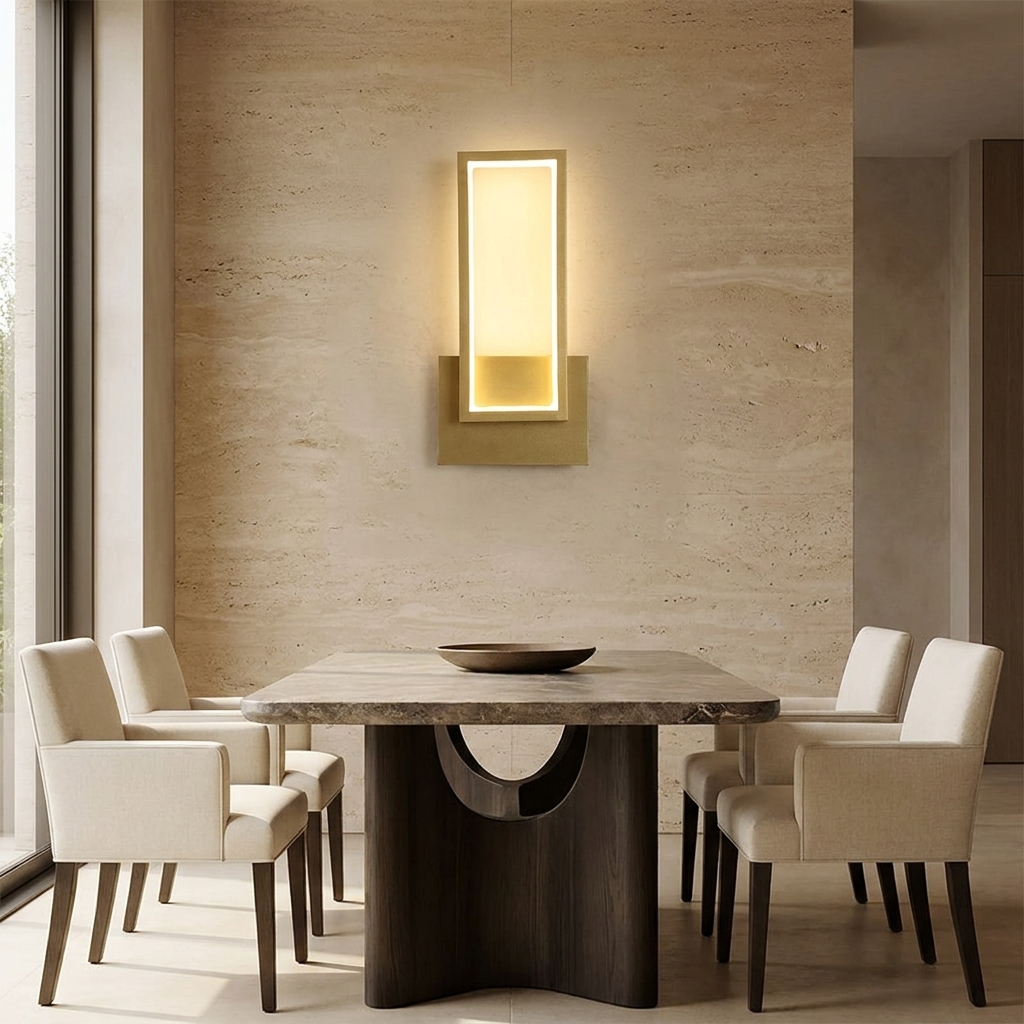 Luxurious Gold LED Light Minimalist Design lifestyle image - Higgsfield lux20v1 - a7