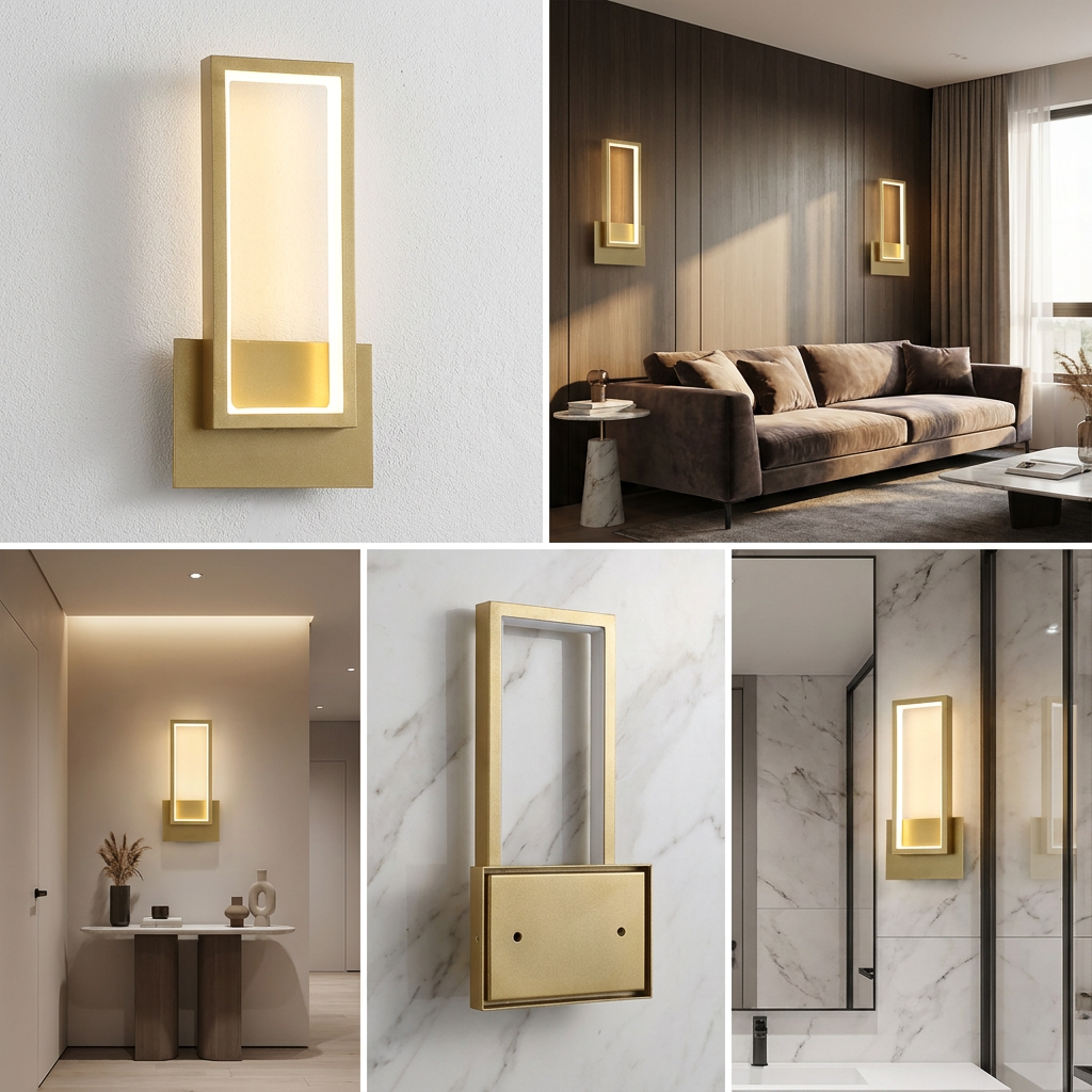 Luxurious Gold LED Light Minimalist Design lifestyle image - Higgsfield lux20v1 - a18