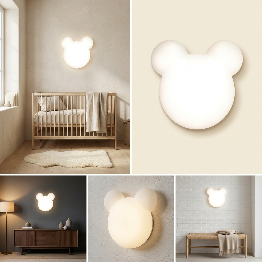 GlowUp - Cartoon Bear Shaped LED Wall Light lifestyle image - Higgsfield lux20v1 - hero