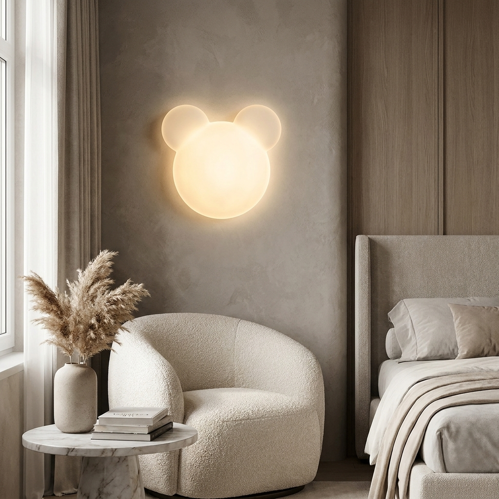 GlowUp - Cartoon Bear Shaped LED Wall Light lifestyle image - Higgsfield lux20v1 - a14
