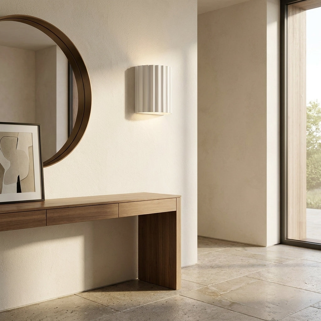 Nordic Resin Clarity Minimalist Wall Light lifestyle image - Higgsfield lux20v1 - a9