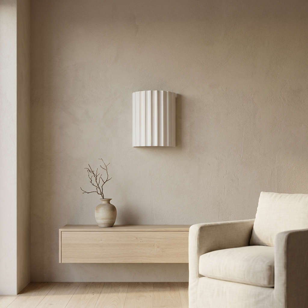 Nordic Resin Clarity Minimalist Wall Light lifestyle image - Higgsfield lux20v1 - a17
