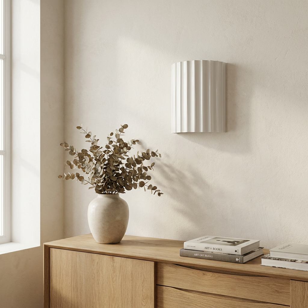 Nordic Resin Clarity Minimalist Wall Light lifestyle image - Higgsfield lux20v1 - a19