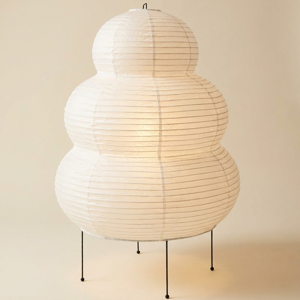 Japanese Wabi Sabi White Rice Paper Table Lamp lifestyle image - Higgsfield lux20v1 - a1