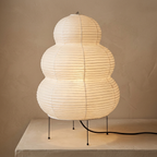 Japanese Wabi Sabi White Rice Paper Table Lamp lifestyle image - Higgsfield lux20v1 - a2
