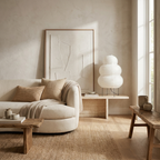 Japanese Wabi Sabi White Rice Paper Table Lamp lifestyle image - Higgsfield lux20v1 - a5