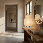 Japanese Wabi Sabi White Rice Paper Table Lamp lifestyle image - Higgsfield lux20v1 - a9