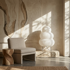 Japanese Wabi Sabi White Rice Paper Table Lamp lifestyle image - Higgsfield lux20v1 - a16