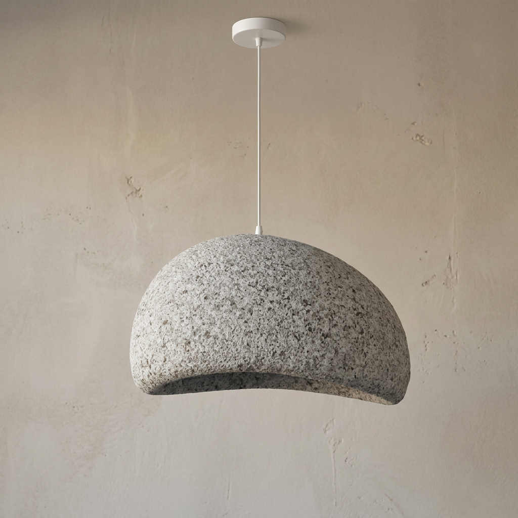 Nordic Wabi Sabi Fiberglass Pendant Light lifestyle image - Higgsfield lux20v1 - a2