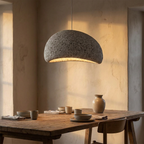 Nordic Wabi Sabi Fiberglass Pendant Light lifestyle image - Higgsfield lux20v1 - a15