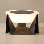 Illuminated Landing Modern Solar Iron Outdoor Lamp lifestyle image - Higgsfield lux20v1 - a2