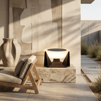 Illuminated Landing Modern Solar Iron Outdoor Lamp lifestyle image - Higgsfield lux20v1 - a16