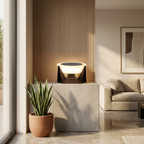Illuminated Landing Modern Solar Iron Outdoor Lamp lifestyle image - Higgsfield lux20v1 - a17