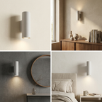 Midnight Glow Minimalist Cement Indoor Outdoor Wall Light lifestyle image - Higgsfield lux20v1 - hero