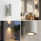 Midnight Glow Minimalist Cement Indoor Outdoor Wall Light lifestyle image - Higgsfield lux20v1 - a3