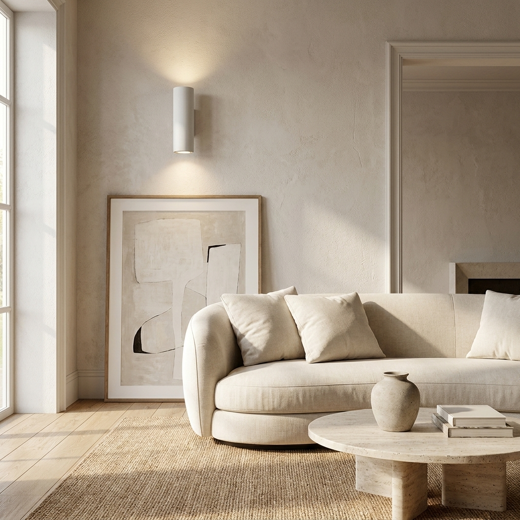 Midnight Glow Minimalist Cement Indoor Outdoor Wall Light lifestyle image - Higgsfield lux20v1 - a5