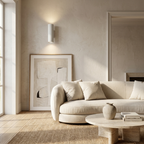 Midnight Glow Minimalist Cement Indoor Outdoor Wall Light lifestyle image - Higgsfield lux20v1 - a5