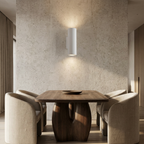 Midnight Glow Minimalist Cement Indoor Outdoor Wall Light lifestyle image - Higgsfield lux20v1 - a7