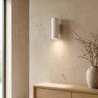Midnight Glow Minimalist Cement Indoor Outdoor Wall Light lifestyle image - Higgsfield lux20v1 - a17